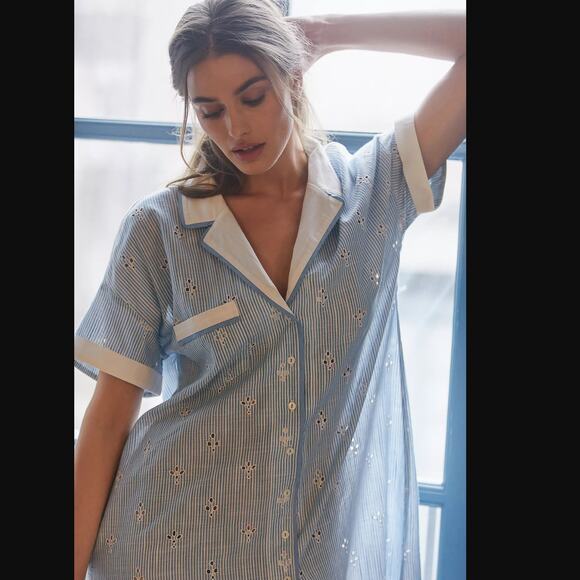 Anthropologie Cezzane Striped Eyelet Dress - New - Small - Picture 4 of 6